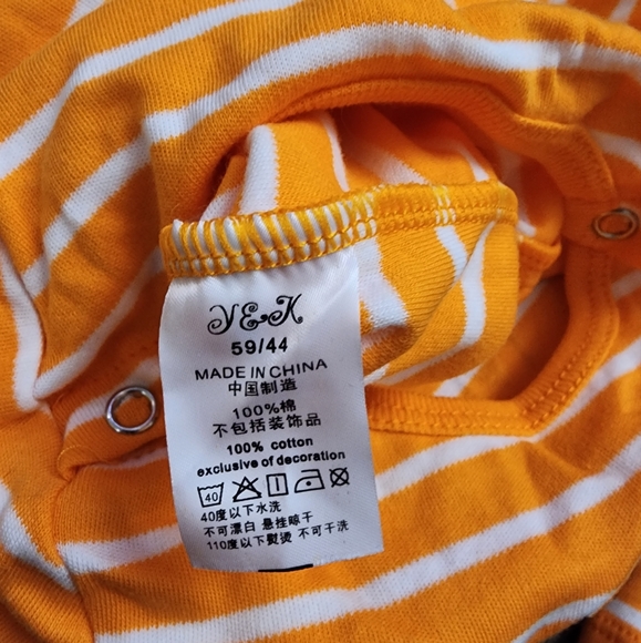 Orange Stripped Halloween Footed Sleeper, Kid's 3M - Picture 6 of 7